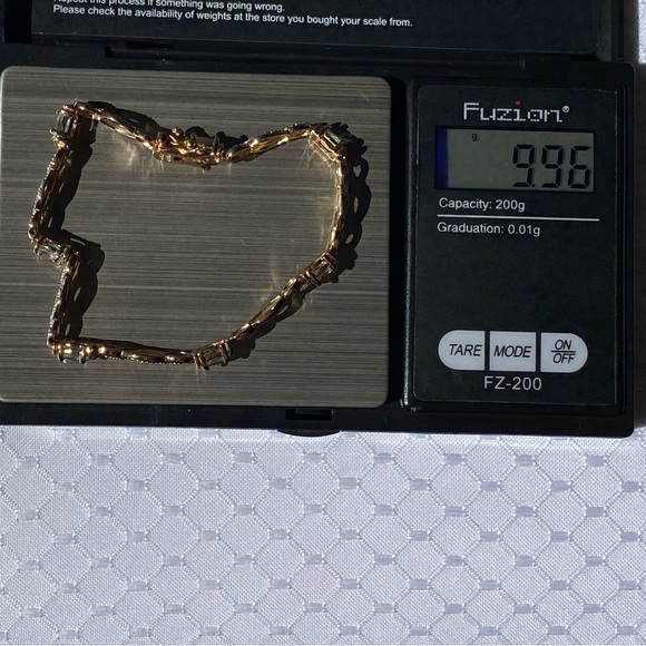 Sterling Silver 925 Two Tone Blue Topaz Gemstone Bracelet Size 7.25 - Picture 9 of 14